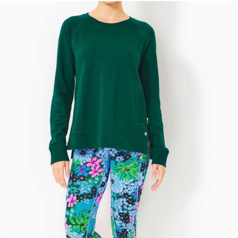 Lilly Pulitzer Luxletic Beach Comber Pullover Evergreen XL